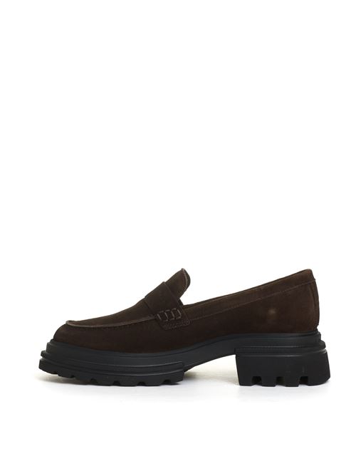 Mocassino donna marrone in pelle scamosciata HOGAN | HXW6740FM50BYES808